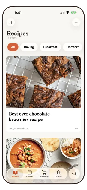 Your recipe library in AnyRecipe